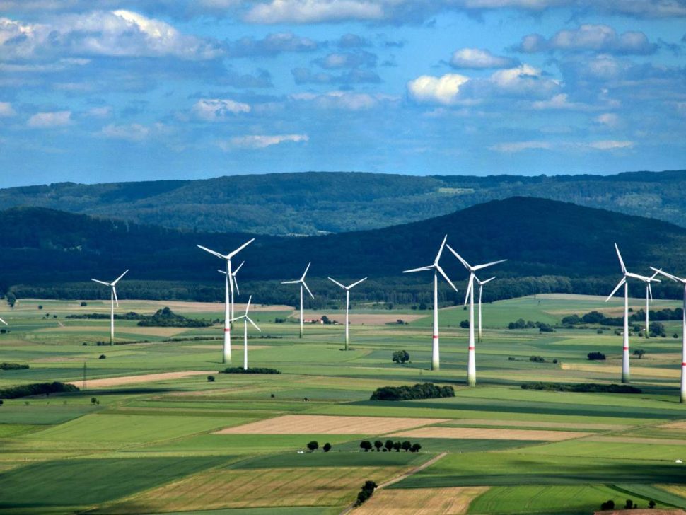 Wind turbines on the countryside